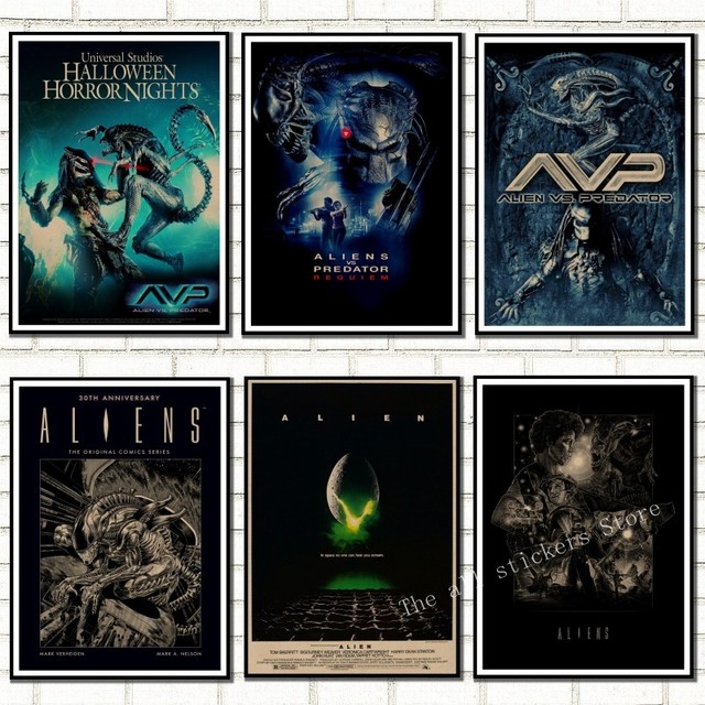 Cartaz de alienígena, cartaz de filme kraft para decoração de casa, pôster  de parede do núcleo de desenho, decoração de quarto, /806 - AliExpress